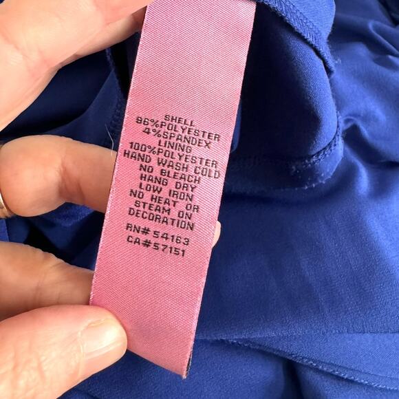 Eliza J Blue Jeweled Empire Waist Keyhole Front Stretch Maxi Dress Women's 12 - Picture 11 of 12